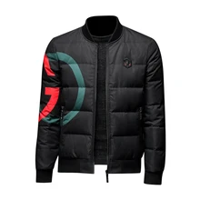 Новая зимняя мужская куртка на белом утином пуху, Толстая куртка со стоячим воротником, мужское повседневное пальто