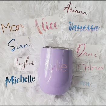 

Vinyl custom name cup sticker Personalized NAME Lettering Door Skinny Tumbler Water Balloon Stickers Wedding Party Decor