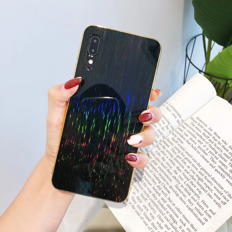 Покрытие яркого цвета с блестками чехол для samsung A70 A50 A30 A20 A10 на Galaxy A7 A9 A6 A8 note 10 9 8 S8 S9 S10 J4 J6 плюс Чехол - Цвет: Black