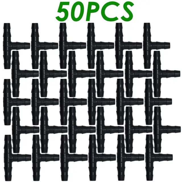 SPRYCLE 20-100PCS 1/4 Inch Connector Joint Tee Drip Irrigation Dripper Watering Garden Tools for 4mm/7mm Pipe Hose Greenhouse 6