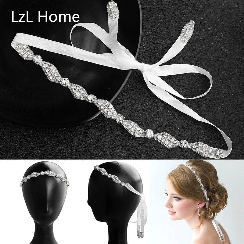LZL Home Bridal Accessories Wavy Hairband Hand Applique Luxury Rhinestone Children's Headdress Wild Forehead Hairband