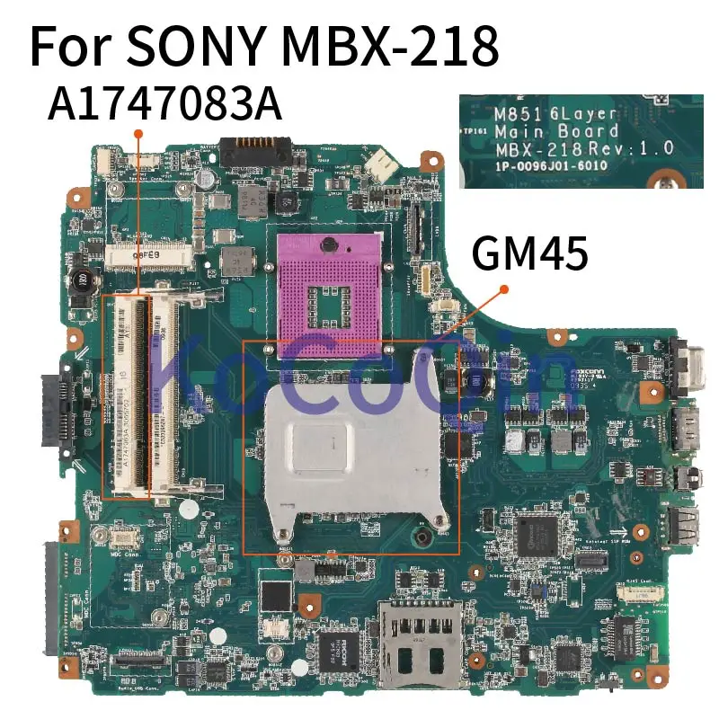 para Sony Vaio Vgn-nw Vgn-nw26m Pcg7183m Mbx218 A1747083a M851 Gm45 Pga 478 Notebook Laptop Motherboard Mainboard