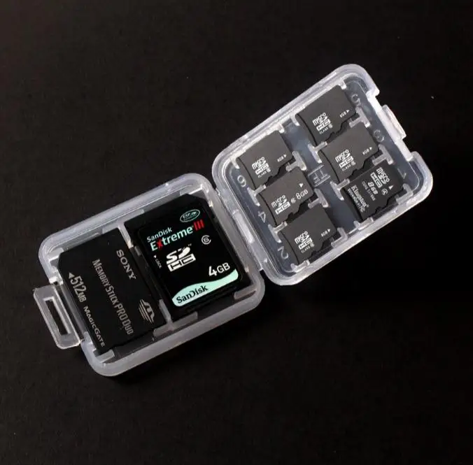 8 в 1 пластиковый чехол Коробка для TF Micro SD карты памяти для SDHC TF MS протектор держатель высокое качество SN2198