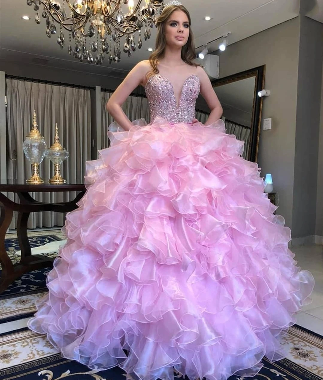 Платье, vestidos, розовое, милое, бальные платья, королева, блестящее, расшитое бисером, vestidos de quinceaneras vestidos de 15 auno
