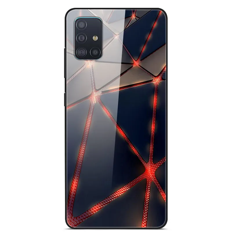 03 Для samsung Galaxy A71, чехол из закаленного стекла, жесткая задняя крышка, чехол для телефона, для samsung A71 A715F, TPU, бампер, чехол s для Galaxy A71 - Цвет: 03