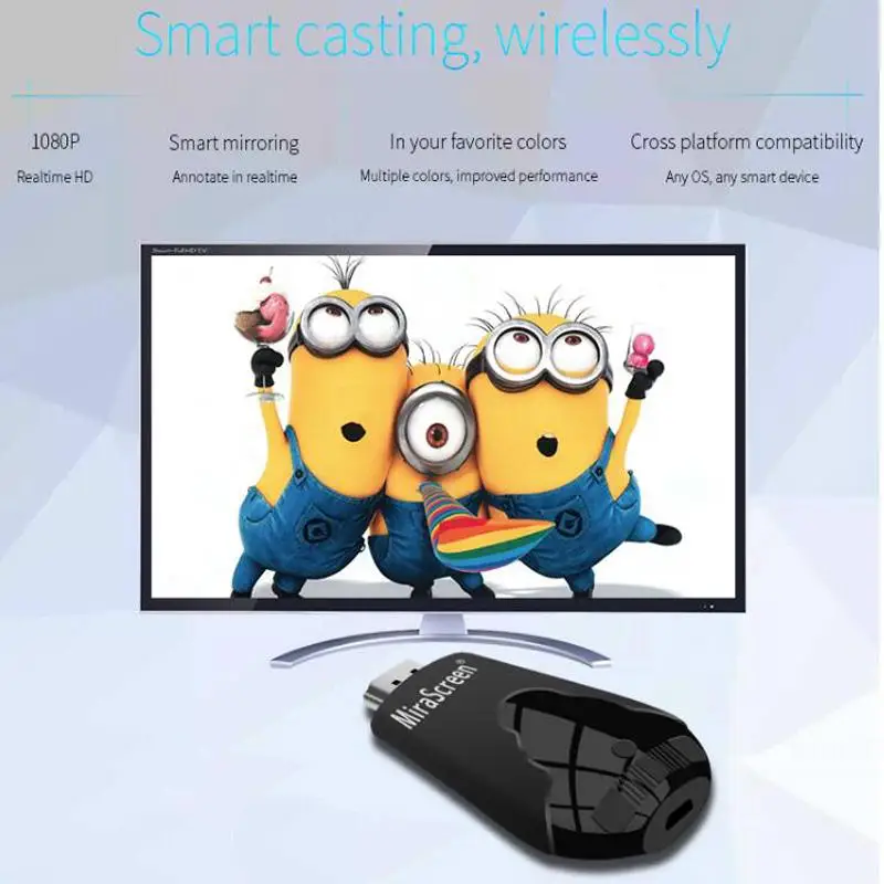Mirascreen K4 2,4G 1080P беспроводной HDMI wifi Дисплей приемник зеркальный экран Miracast Android tv stick Airplay литой медиа стример