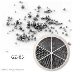 Elegant 3D Nail Art Caviar Beads - Mixed Size in Rose Gold & Silver (GZ-05 Black)