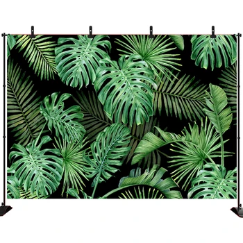 

Green Leaves Backdrop Tropical Plants Backdrop Photography Backdrop Birthday Party Decoration Banner Baby Shower Studio Props