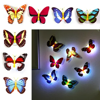 

Creative Colorful Butterfly LED Night Light Beautiful Home Bedroom Decorative Wall Night Lights Color Random Hot
