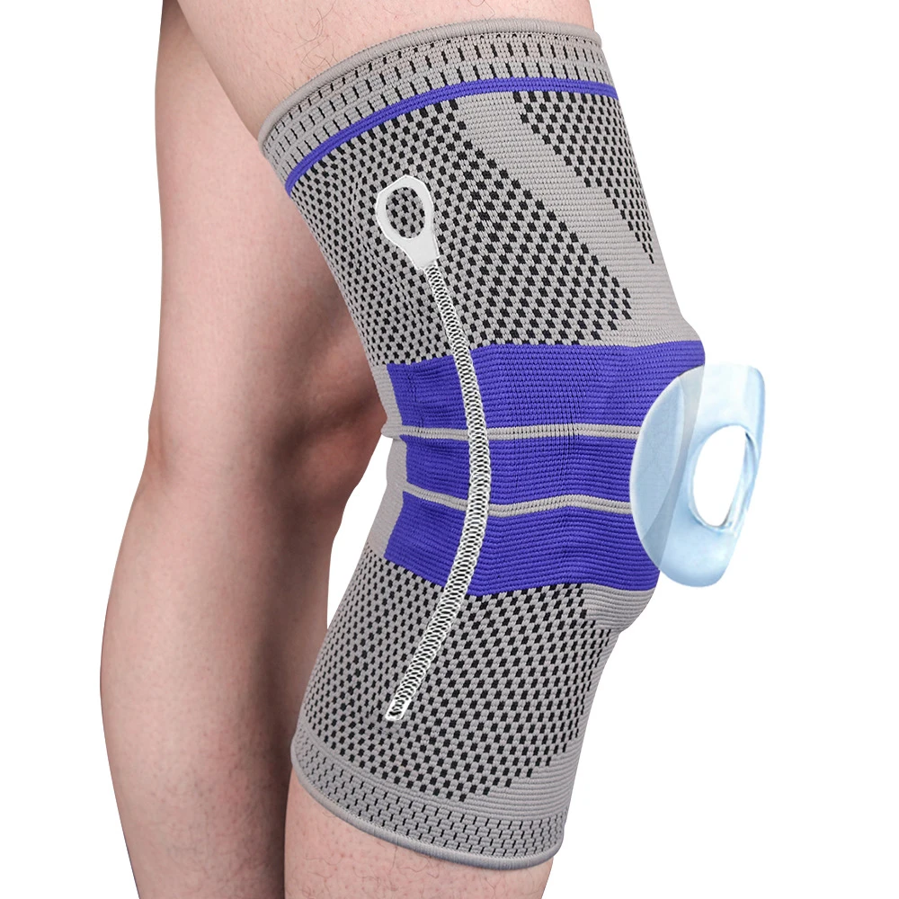 

Silicone knee support Protector Brace Silicone Spring Knee Pad Basketball Running Compression Knee Sleeve Support Sports Kneepad