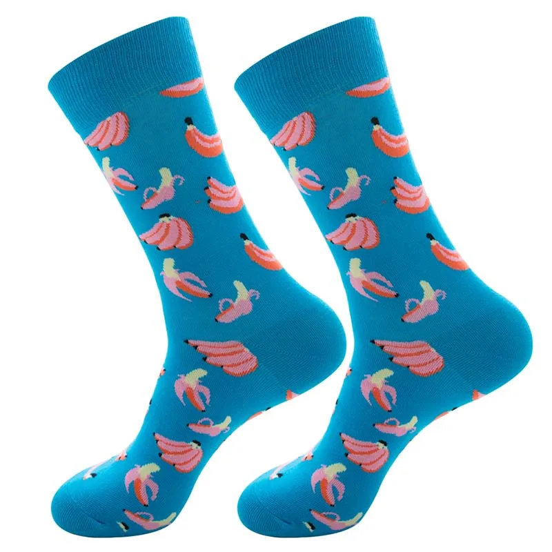 Women Colorful Combed Cotton Socks Shark Skull Pattern Long Tube Happy Men Socks Novelty Skateboard Crew Casual Crazy Socks - Color: 38