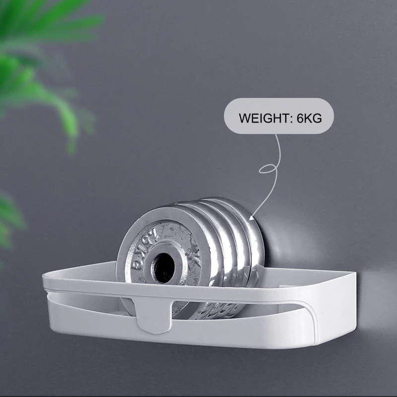 BAISPO Bathroom Seamless Corner Frame Free Punching Plastic Storage Rack Kitchen Bathroom Universal Storage Box Quickly Drain