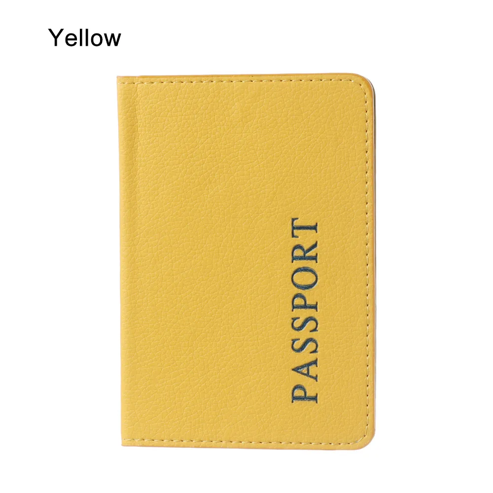 1 шт., держатель для паспорта с буквенным принтом, защитный кошелек, визитная карточка, мягкая обложка для паспорта, держатель для карт, paspoorthoesje porta pasaporte - Цвет: yellow