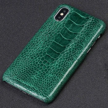 

100% Genuine Ostrich Leather Phone Case for Apple iPhone X 11 11 Pro Max XS XR XSMAX 8 8 Plus 7 7plus 6s 6 5 5S SE Luxury Cover