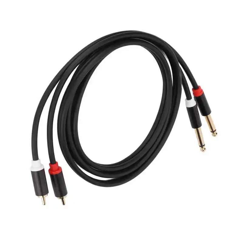 CD DVD  ÷̾ ׷ ȣ  ڵ, 1/4 ġ  RCA- TS ̺, 4.9ft 6.35mm, 2 RCA Ʈ-2 TS Ʈ ̺