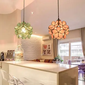 

American - Style Modern All - Copper Glass LED Pendant Light Bedside Corridor Children Room Bar Decorative Lighting Home Decor