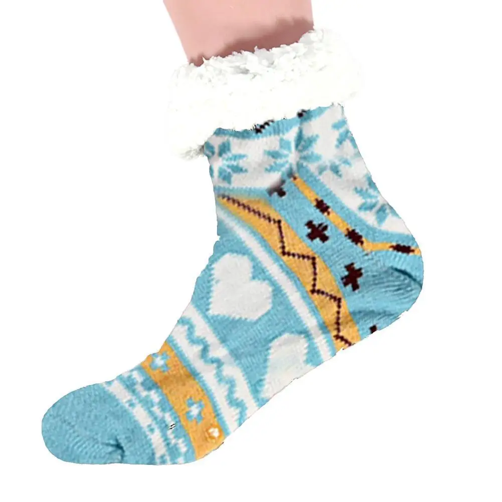 

Floor Socks Winter Acrylic Cold-proof Non-slip Lazy Socks Women's Double-layer Warm Socks Thickened Mid-tube W5C9