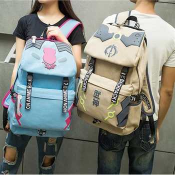 

OW Game D.VA Angela Ziegler Hana Song backpack Cosplay Stylish men's and women's canvas backpack high-capacity Travel bag