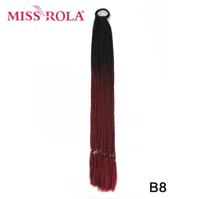 Synthetic Chignon Hair 60cm Hair Color Gradient Dirty Braided Ponytail Women Elastic Hair Rubber Band Hair Accessories Headband B8