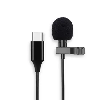 

3.5mm/Type-c Mini Lapel Clip Microphone Mic Condenser Audio Recording for Phone