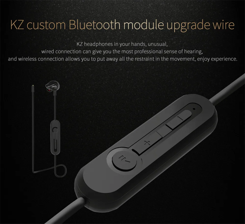 KZ ZS4/ZS5/ZS6/ED16 Bluetooth кабель 4,2 беспроводной Расширенный модуль обновления 85 см кабель для наушники KZ AS10/BA10/ZS10/ZST