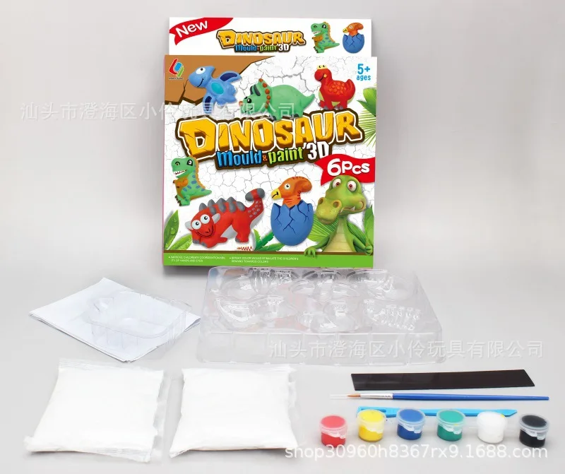 

DIY Coloured Drawing Dinosaur Model T-Rex Hand-Painted Graffiti Model Children'S Educational Model Toy