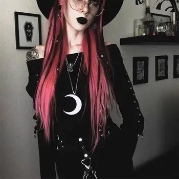 

92209 Round Collar Stretch Short Sexy Dark Weary Bf Weary Female Loose Girl Harajuku Abstinence Line Women's Clothing