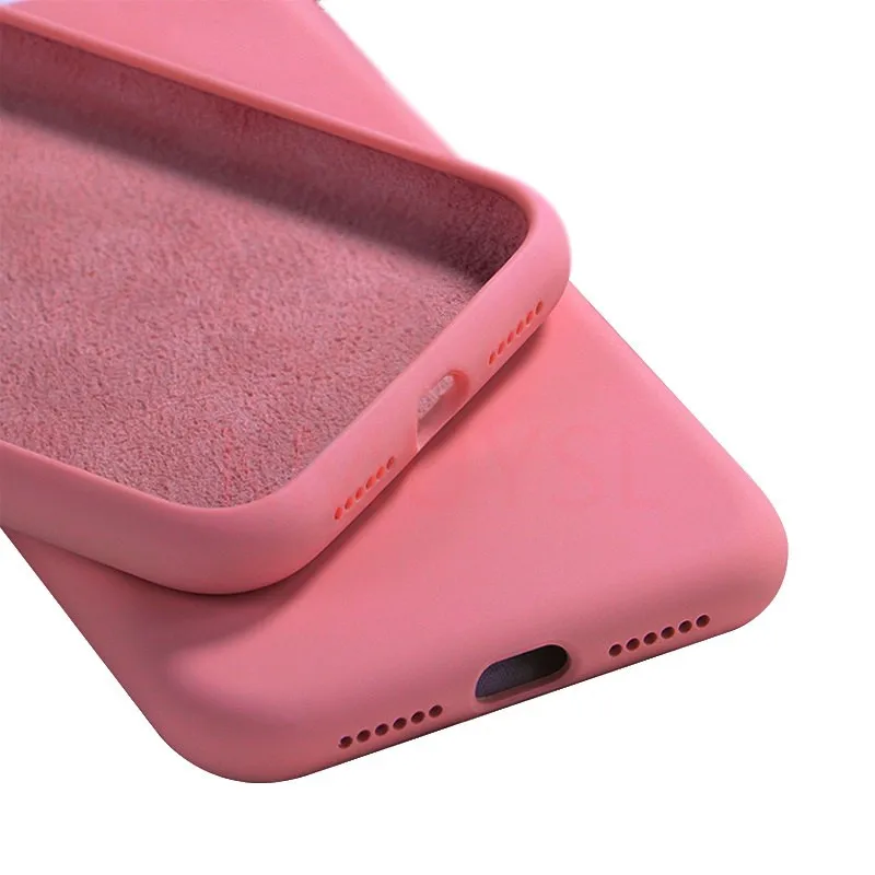 

Liquid Silicone Phone Case for iPhone 11 Pro Max 8 Plus Microfiber Liner Shockproof Washable Cover for iPhone X XR XS MAX XS
