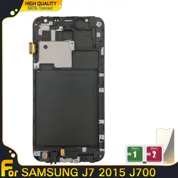

LCD Display For Samsung Galaxy J7 2015 J700 SM-J700M J700H Super Amoled LCD Touch Screen Digitizer With Frame For Samsung J700