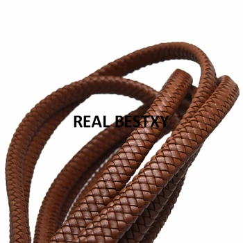

5m/lot approx: Wholesale 12x6mm Genuine Leather Cord For DIY Men Bracelet Jewelry Making Flat Braid Cord Accessories Findings