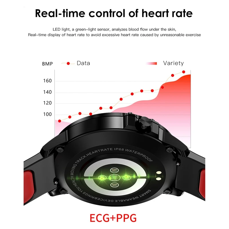 L8 Smart Watch Men Ip68 Waterproof Mode Smart Watch with Ecg Ppg Blood Pressure Heart Rate Sports Fitness Watches