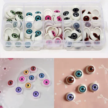 

1 Pairs/Set Wholesale Dolls Eyeball Accessories High Quality 12MM Acrylic Doll Eyes Reborn Mix Colors Half Round Eyes Toys