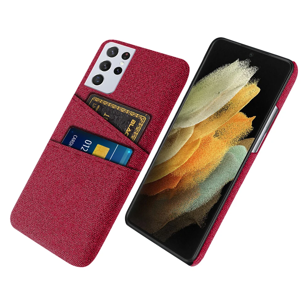 samsung silicone Sang Trọng Dual Thẻ Vải Ốp Lưng Dành Cho Samsung Galaxy Samsung Galaxy S10 5G Lite S21 S9 S8 Plus Note 20 Cực S20 FE A51 A71 A21S A12 A52 A72 Ốp Lưng kawaii phone case samsung