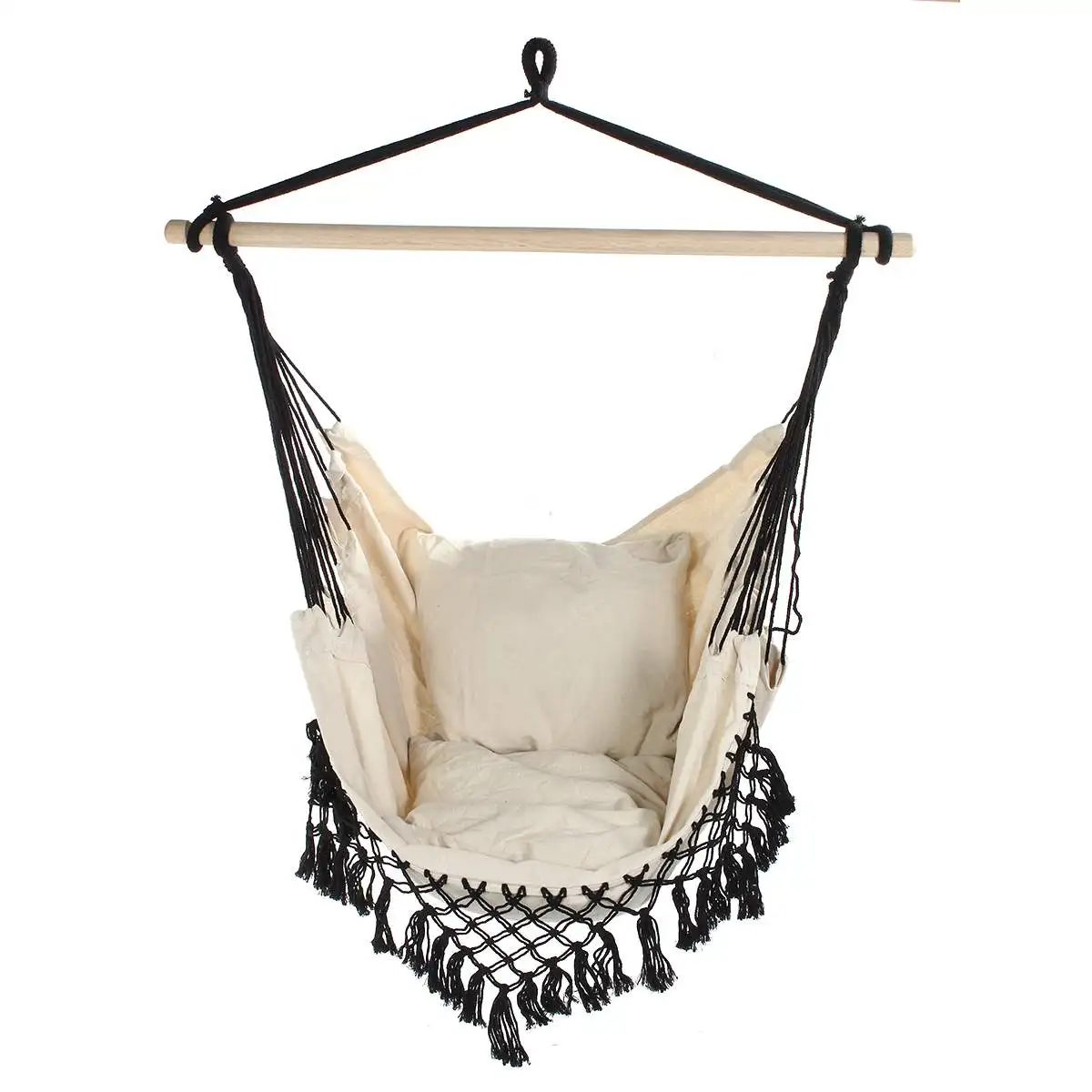 Outdoor Bohemia style Home Garden Hanging Hammock Chair Indoor Dormitory Balcony Swing Hanging Chair with Wooden Stand