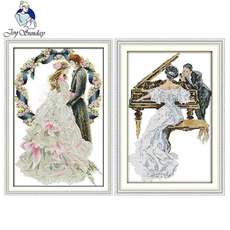 喜び日曜日キャラクターシリーズ 14ctprinted キャンバスクロスステッチ Diy Dmc 11ct カウントクロスステッチ刺繍キットホーム結婚式装飾 パッケージ Aliexpress