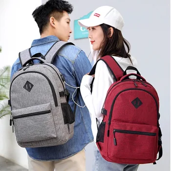 

New USB Backpack Unisex School Bags for Girls Teenagers Boys Solid Oxford Women Back Pack Men Casual Youth Bagpack Mochila 2019