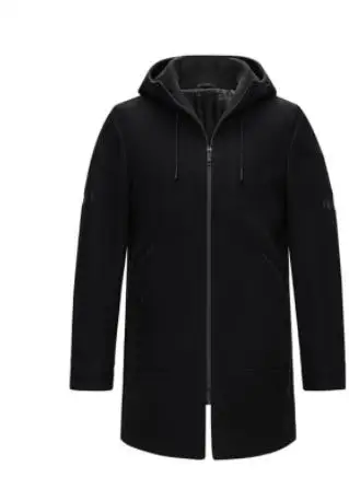 Xiaomi mijia мужское шерстяное деловое повседневное пальто с капюшоном модное повседневное удобное теплое пальто мужское длинное пальто умный дом - Цвет: black XXL