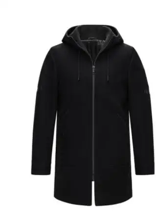 black XXL Xiaomi mijia мужское шерстяное деловое повседневное пальто с капюшоном модное повседневное удобное теплое пальто мужское длинное пальто умный дом - Цвет: black XXL