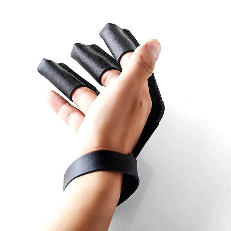 Защита для стрельбы из лука с 3 пальцами кожаные перчатки защиты пальцев