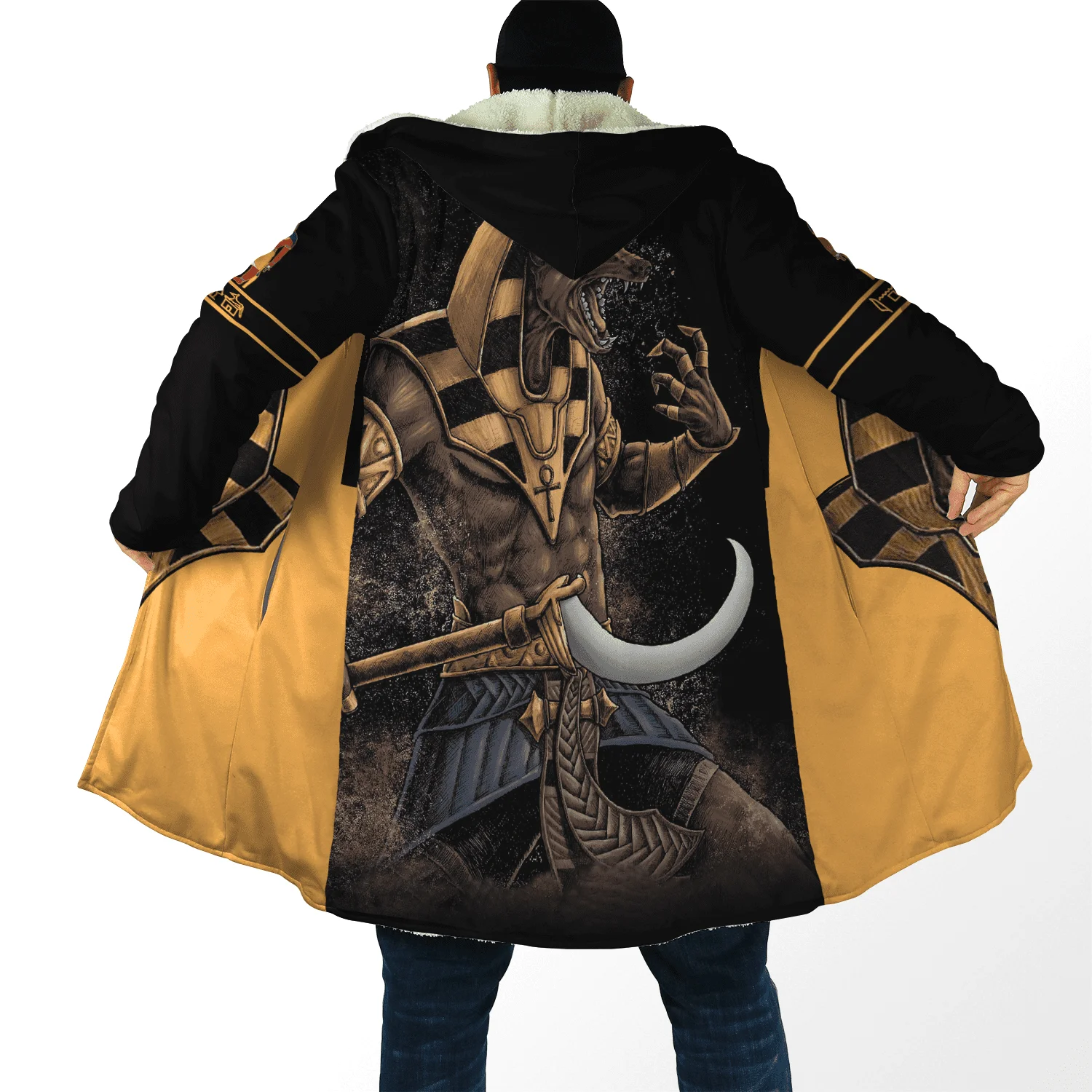 Winter Herren Mit Kapuze mantel Alte Ägypten Augen Von Horus 3D Druck Fleece wind breaker Unisex Casual Dicke Warme Kapuze mantel PF20 – Detail 12