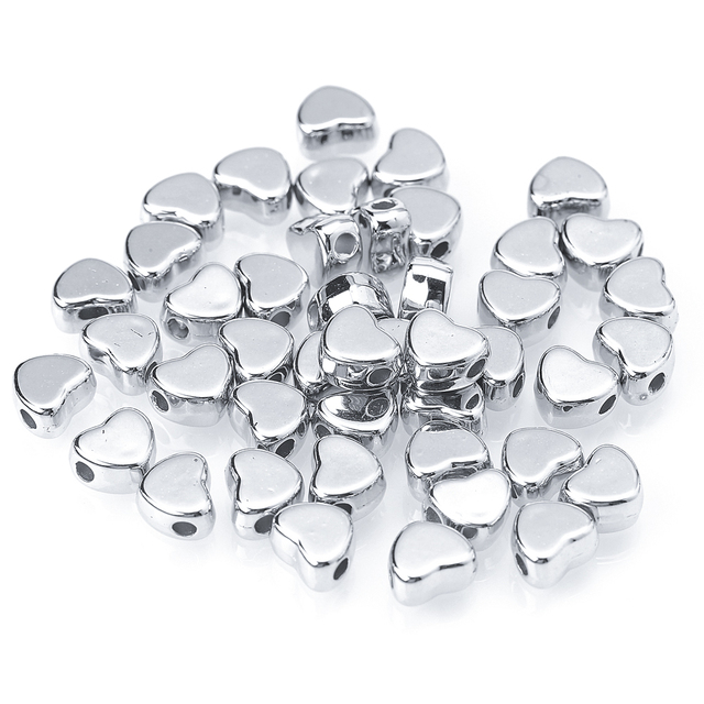 Gold Silver Plated Loose Spacer Beads CCB Star Heart Bead for Jewelry Making DIY Charm Bracelet Necklace Accessories