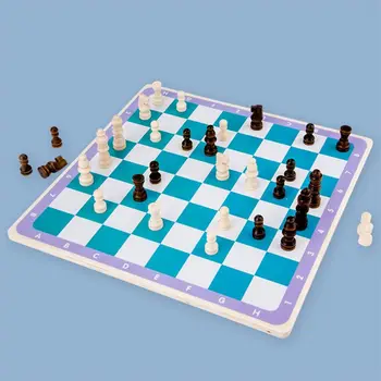 

4 in 1 Wood Chessboard Flight Chess/Gobang/International Chess/Draughts Kid Toy