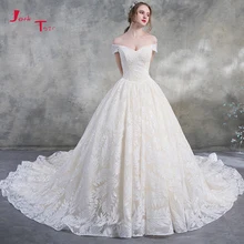 Кружевное свадебное платье размера плюс, платье принцессы с вырезом лодочкой, vestidos de Noiva, корсаж с жемчугом, роскошное платье цвета слоновой кости Hochzeitskleid
