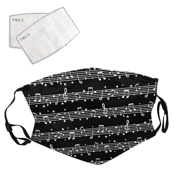 

1Pc Adult Fashion Musical Note Printed Mask Protection Face Mask Washable Reuseable Earloop Masks Breathable Dustproof Masque