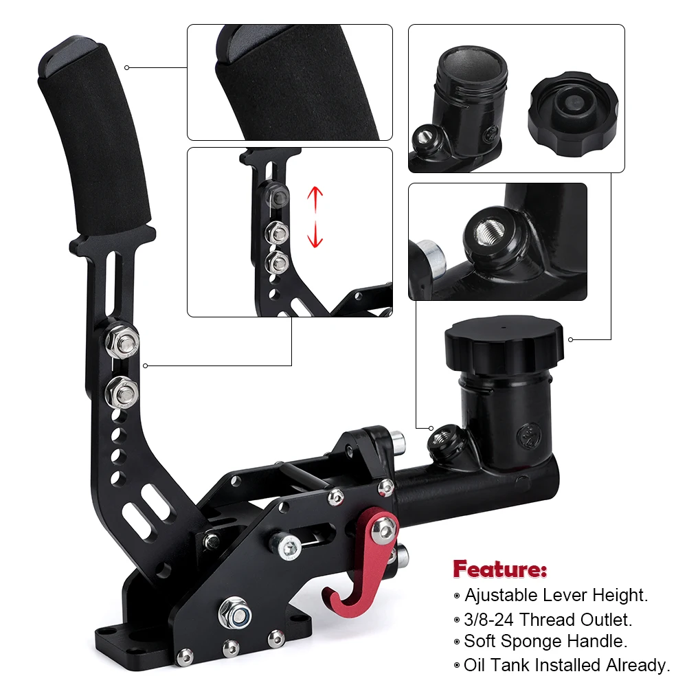 Racing Handbrake LZONE Hydraulic Drift Gear Lever With Oil Tank Hydro E-Brake Rally 0.75Bar 3/8-24 Parking Adjustable