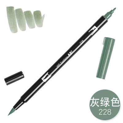 1 шт. TOMBOW AB-T Япония 96 цветов художественная кисть Ручка Двойные головки маркер Профессиональный водный маркер ручка живопись Kawaii канцелярские принадлежности - Цвет: 228