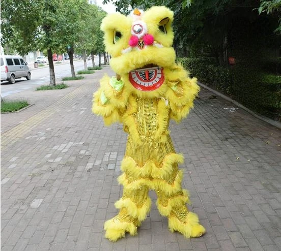 Details about   Advertising Pur Lion Dance mascot Costume pure wool Southern Lion For one person 