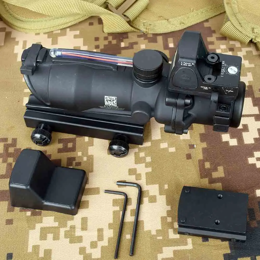 Охотничий оптический прицел Trijicon ACOG 4X32 с красной точкой и гравировкой