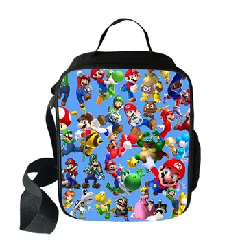 

Anime Mario Bros Sonic Cooler Lunch Bag Cartoon Girls Portable Thermal Food Picnic Bags for School Kids Boys Lunch Box Tote