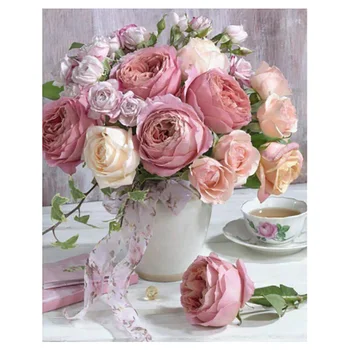

Lychee Life DIY Diamond Painting Peony Pattern Embroidery Cross Stitch Rhinestone Mosaic Paintings
